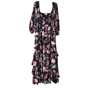 New Jessica Simpson Damia Maxi Dress 4X Plus Size Floral Tiered Boho Indie